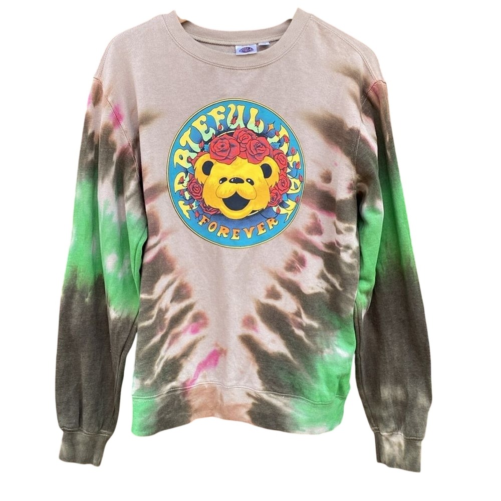Grateful Dead Forever Teddy Graphic Tie Dye Sweatshirt Pullover Medium